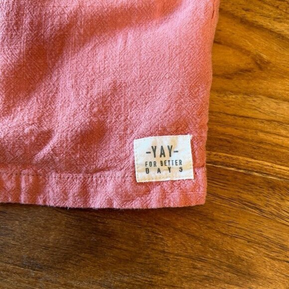 Cotton On Kids Salmon Button Front Camp Shirt Size 7 - Picture 4 of 8